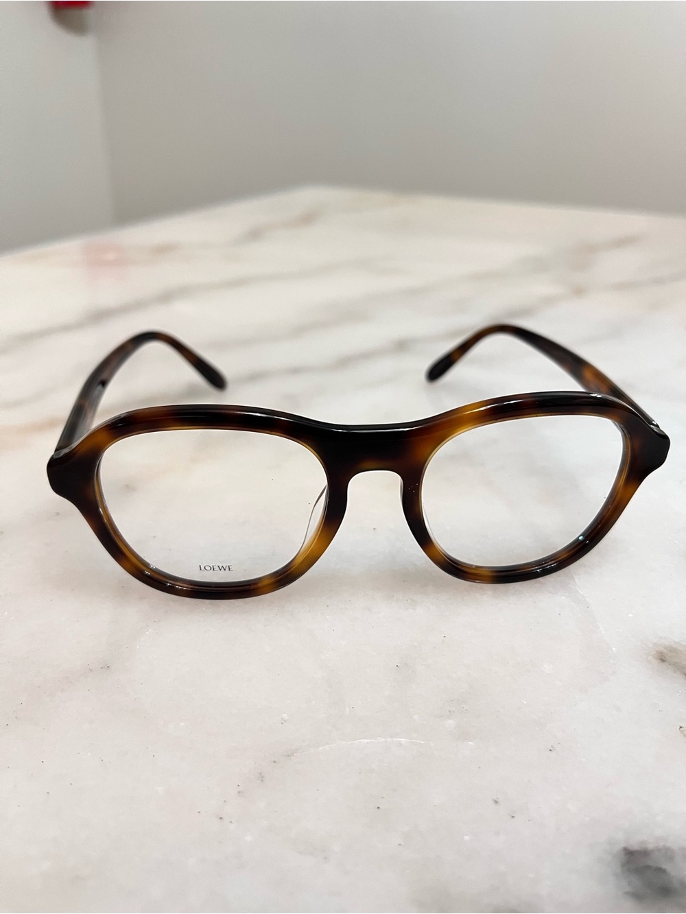 Loewe Unisex Tortoiseshell Round Acetate Glasses